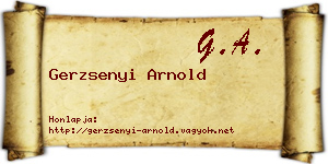 Gerzsenyi Arnold névjegykártya